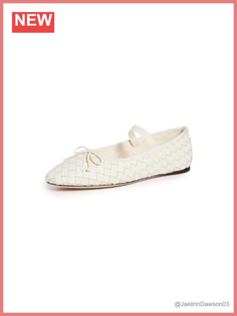 Women's Woven Leather Ballet Flats with Elastic Strap